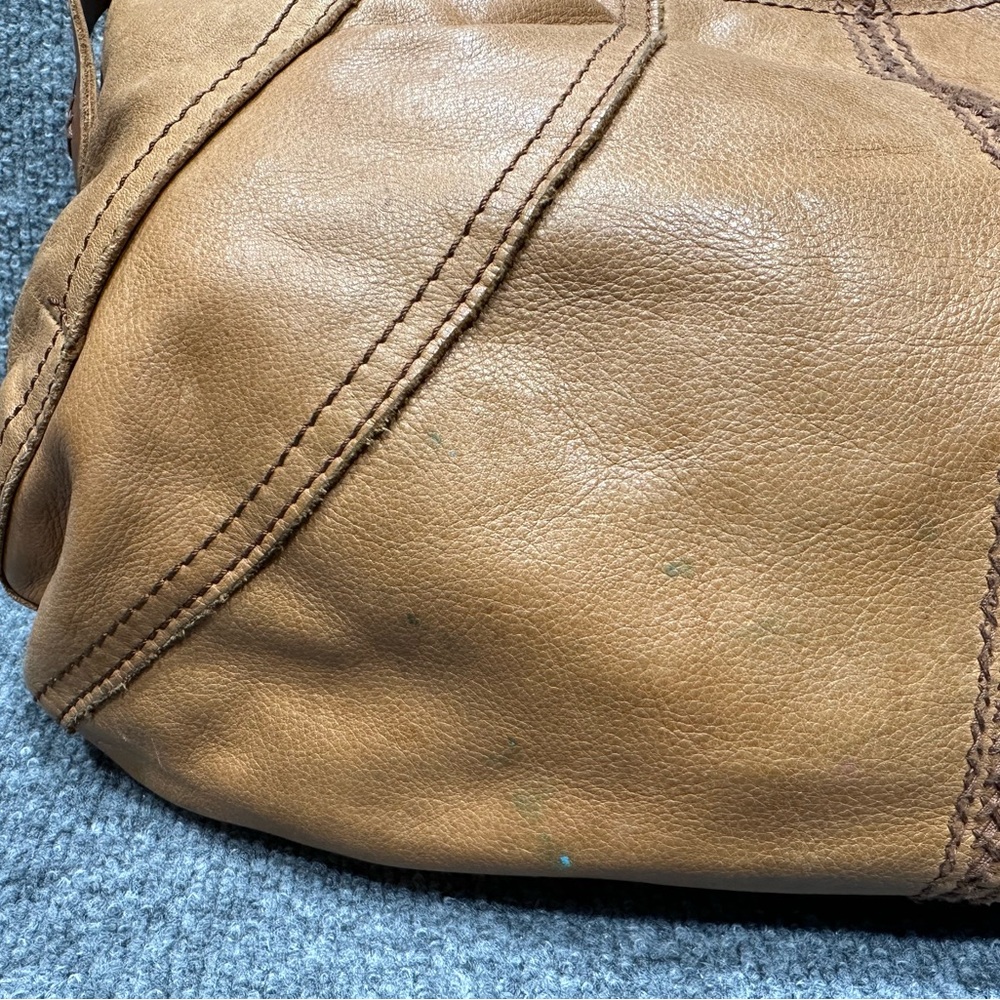 Lucky Brand Distressed Leather Hobo in Cognac Brown GB007 - Picture 4 of 15